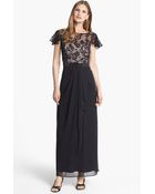 Patra Embellished Lace Chiffon Gown - Lyst