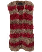 Thakoon Pink Stripe Lamb Fur Gilet - Lyst