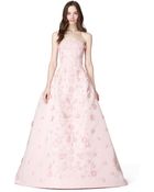 Oscar de la Renta Strapless Floral Embroidered Gown - Lyst