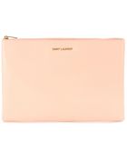 Saint Laurent Leather Clutch - Lyst