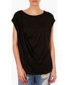 Topshop Draped Shoulder Jersey Top - Lyst