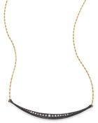 Mizuki 14K Yellow Gold Crescent Pendant Necklace - Lyst