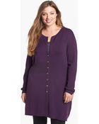 Nic + Zoe Long Pointelle Cardigan - Lyst