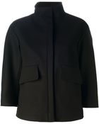 Jil Sander Cropped Funnel Neck Jacket - Lyst