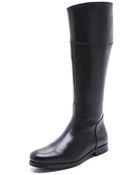 Studio Pollini Flat Tall Riding Boots - Lyst
