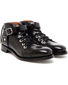 Balenciaga Laceup Leather Ankle Boots - Lyst