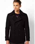 Selected Wool Pea Coat - Lyst