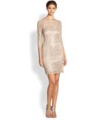 Kay Unger Sequined Lace Dress - Lyst