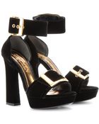 Alexander McQueen Velvet Platform Pumps - Lyst