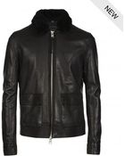 AllSaints Frame Leather Bomber Jacket - Lyst