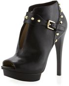 MICHAEL Michael Kors Ailee Studded Peeptoe Bootie - Lyst