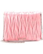 Miu Miu Matelassé Leather Shoulder Bag - Lyst