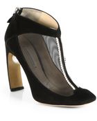 Nicholas Kirkwood Embellished Suede Mesh Ankle Boots - Lyst
