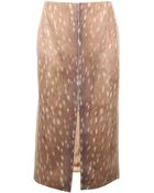Carven Deer Print Long Skirt - Lyst