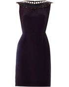 Issa Embellished Neckline Fitted Dress - Lyst