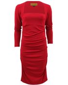 Nicole Miller Long Sleeve Ruch Jersey Cocktail Dress - Lyst