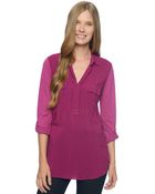 Splendid 3/4 Sleeve Shirting Top - Lyst