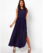 TFNC Tfnc Maxi Dress with Jewelled Appliqué - Lyst