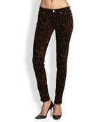 7 For All Mankind Leopard Sateen Skinny Jeans - Lyst