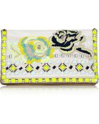 Matthew Williamson Embroidered Jacquard and Suede Clutch - Lyst