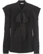Bottega Veneta Silk Crepe De Chine Pussy-bow Blouse - Lyst