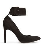 Mango Ankle Strap Suede Stiletto Shoes - Lyst