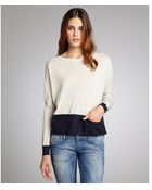 Autumn Cashmere Cloud And Peacoat Cashmere Colorblock Pocket Sweater - Lyst