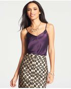 Ann Taylor Pintucked Silk Charmeuse Cami - Lyst