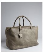 Bottega Veneta Grey Intrecciato Nappa Leather 'Brick' Large Tote - Lyst