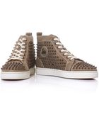 Christian Louboutin Louis Spiked Suede Trainers - Lyst