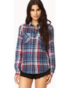 Forever 21 On The Range Plaid Flannel Shirt - Lyst