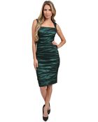 Nicole Miller Ruched Metal Dress - Lyst
