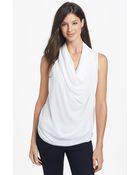 DKNY Drape Front Sleeveless Top - Lyst