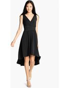 Ivy & Blu Pleated Front Vneck Dress - Lyst