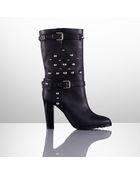 Ralph Lauren Collection Maisa Studded Vachetta Boot - Lyst