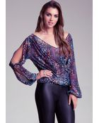 Bebe Opulence Cold Shoulder Blouse - Lyst