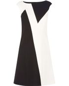 Karen Millen Zig Zag Colourblock Dress - Lyst