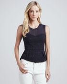 BCBGMAXAZRIA Florallace Peplum Top - Lyst