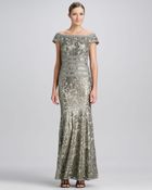 Tadashi Shoji Lace Tierbandedwaist Gown - Lyst