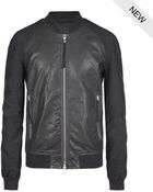 AllSaints Nash Leather Bomber Jacket - Lyst