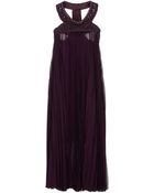 John Richmond Sleeveless Round Collar Purple Dress - Lyst