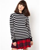 Asos Breton Stripe Knit Sweater - Lyst