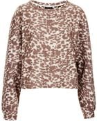 Topshop Fluffy Leopard Crop Sweat - Lyst