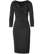 Donna Karan New York Draped Dress In Black - Lyst