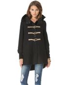 Free People Boiled Wool Military Pea Coat - Lyst