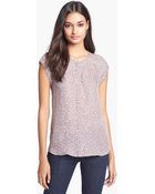 Joie Dimante Print Silk Top - Lyst