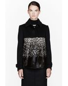 Burberry Prorsum Black Wool and Calf-hair Ombre Coat - Lyst
