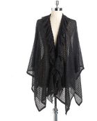 Echo Looseknit Ruffled Poncho - Lyst