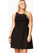 Forever 21 Paisley Mesh Fit Flare Dress - Lyst