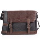 Robert Graham Potter Wool Nubuck Leather Messenger Bag - Lyst